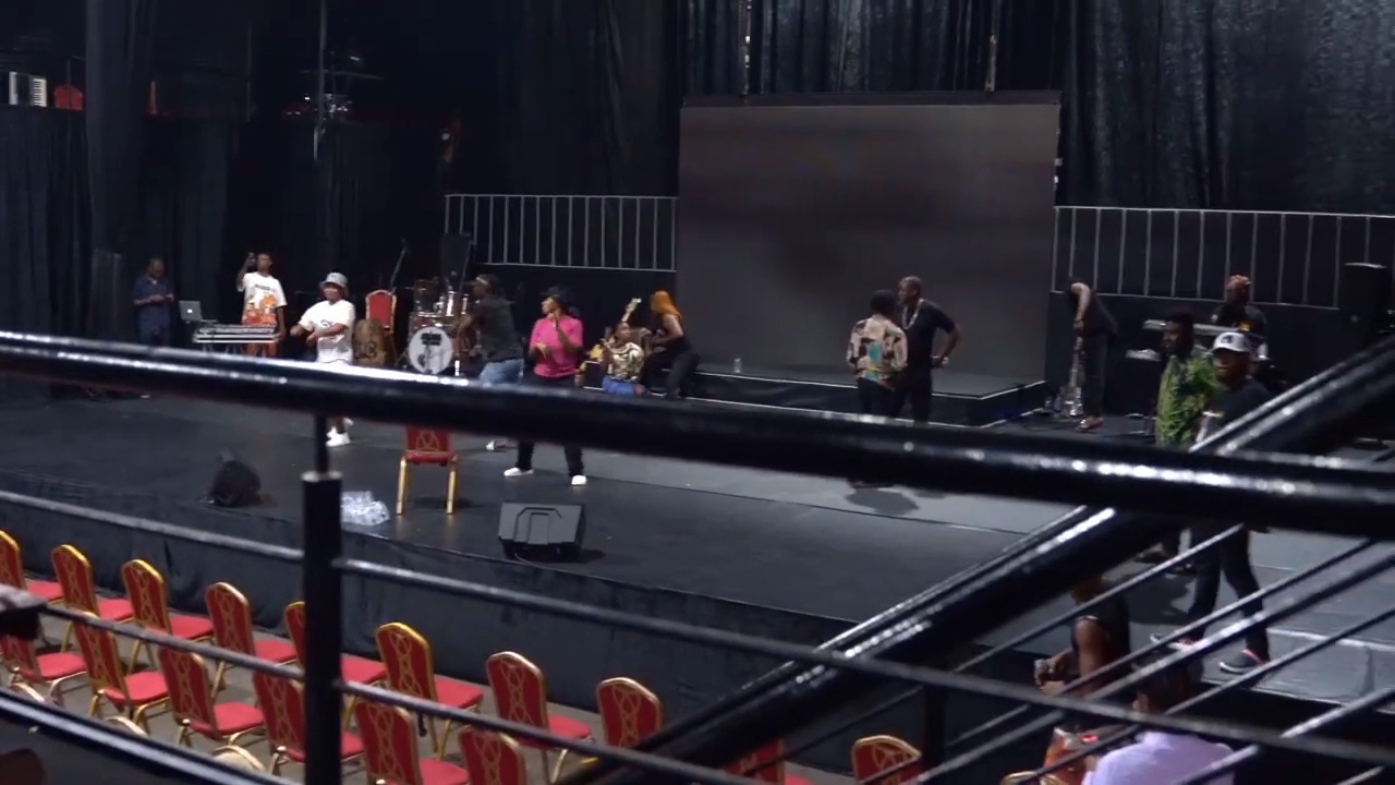 Pre-production rehearsal — Drtonez directing live band and performers